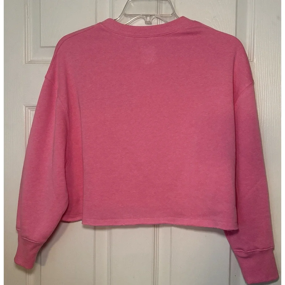 Justice Girls Cropped Sweatshirt Pink Size Small
